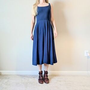 Quince Tencel Fit and Flare Dress - Blue Size S